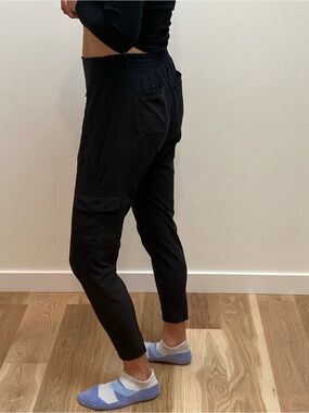 Athleta Black Smocked Waist Pull-On Pants